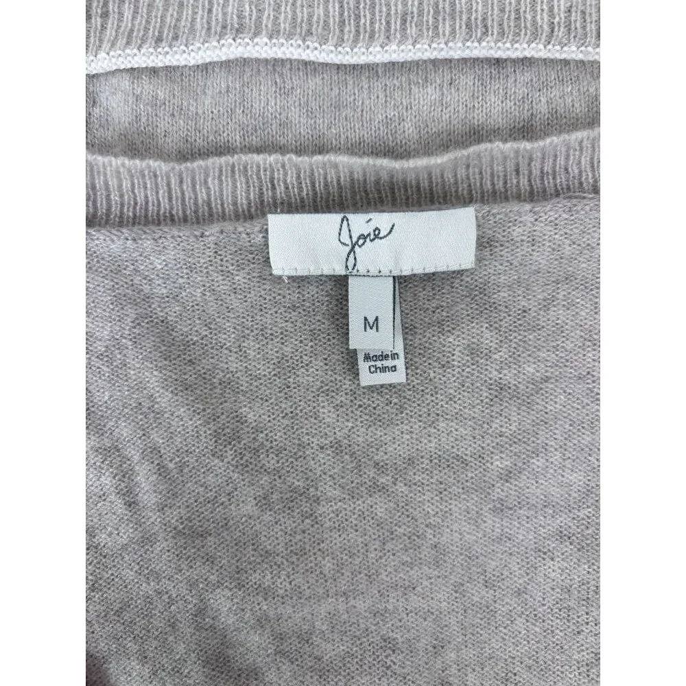 Joie women's medium grey‎ 100% cashmere v-neck sweater top lightweight